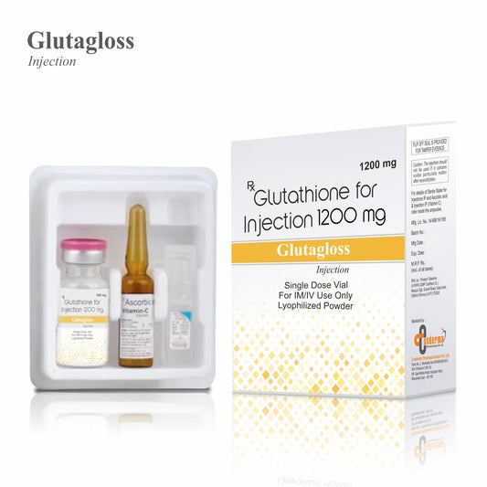 Cosderma Glutagloss Glutathione 1200 mg Injection with Vitamin C – Skin Whitening & Brightening Formula (IM/IV Use Only)