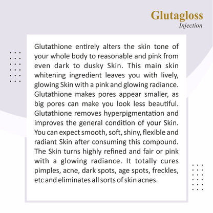 Cosderma Glutagloss Glutathione 1200 mg Injection with Vitamin C – Skin Whitening & Brightening Formula (IM/IV Use Only)