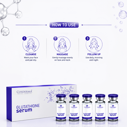 Cosderma Glutathione Serum - Powerful Brightening & Anti-Aging Treatment (5 Vials x 10ml)