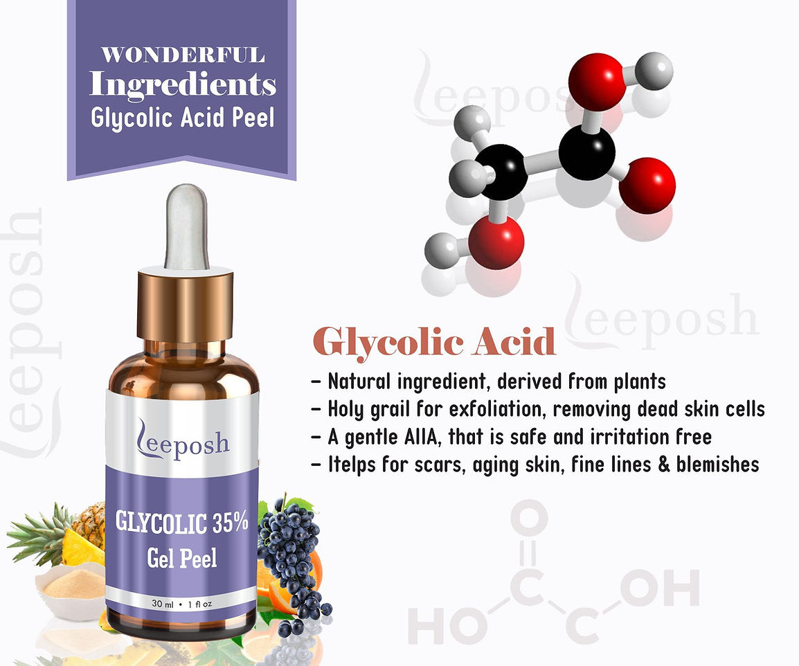 Leeposh Glycolic Acid 35% Gel Peel – AHA Facial Peel for Youthful Skin