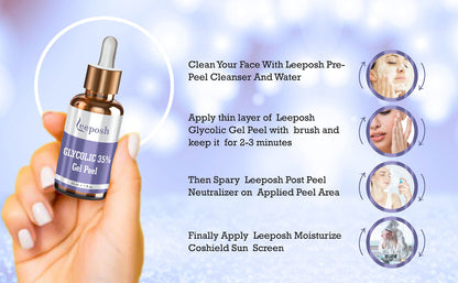 Leeposh Glycolic Acid 35% Gel Peel – AHA Facial Peel for Youthful Skin