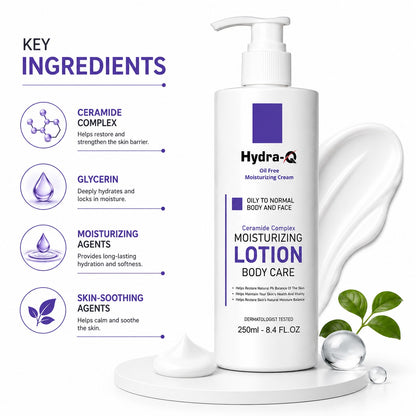 Hydra Q Oil-Free Moisturizing Cream with Ceramide Complex for Oily to Normal Skin - 250ml
