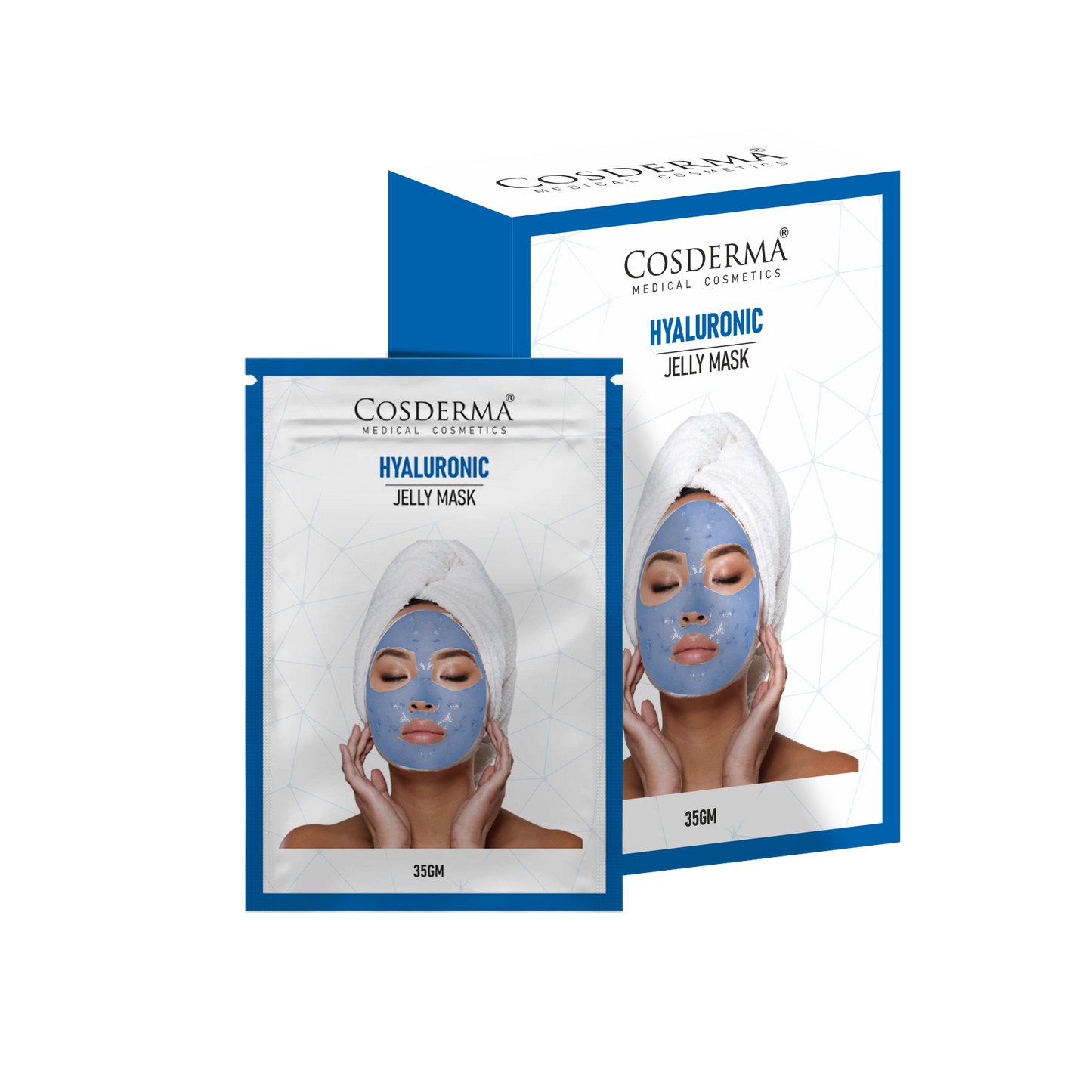 Cosderma Hyaluronic Acid Jelly Mask (10 x 35gm) – Deep Hydration & Skin Plumping Peel-Off Facial Mask