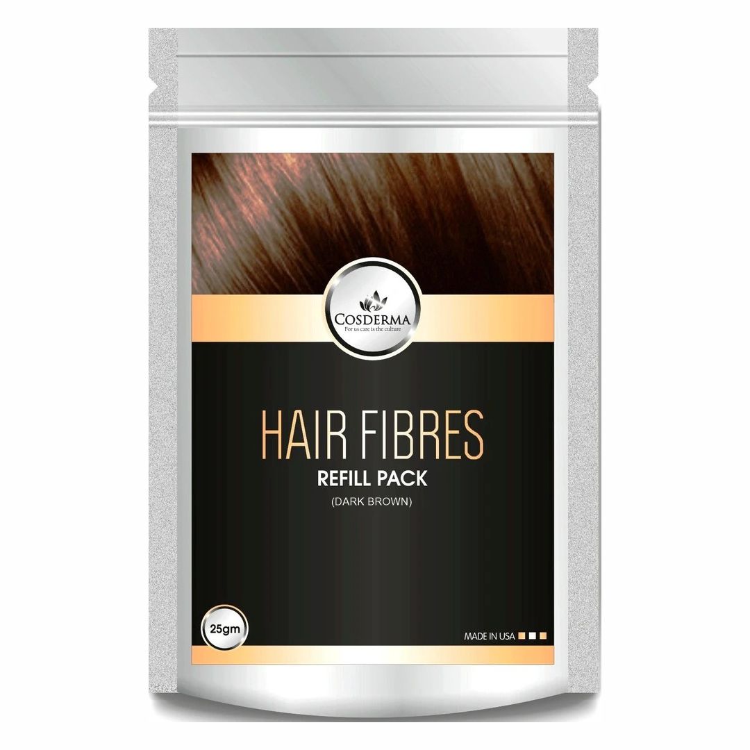 Cosderma Hair Building Fiber Refill Pack - Dark Brown | Cosderma Hair Loss Concealer