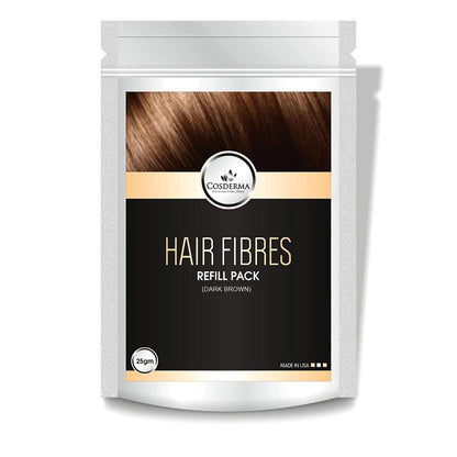Cosderma Hair Building Fiber Refill Pack Dark Brown (Pack of 2) | Hair Loss Concealer