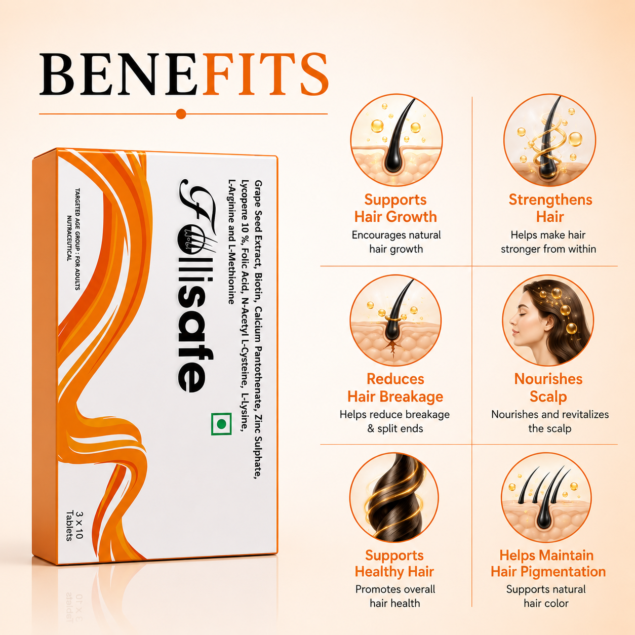 Follisafe Hair Regrowth Tablets (30 Tablets)