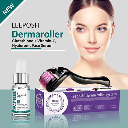 Leeposh Hyaluronic 10% Serum with 540 Needle Derma Roller for Hydrated and Youthful Skin