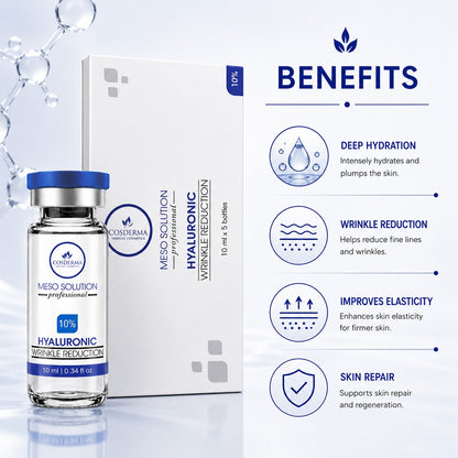 Cosderma Professional Meso Solution – Hyaluronic Wrinkle Reduction Serum | Professional Serum for Wrinkle Reduction & Hydration