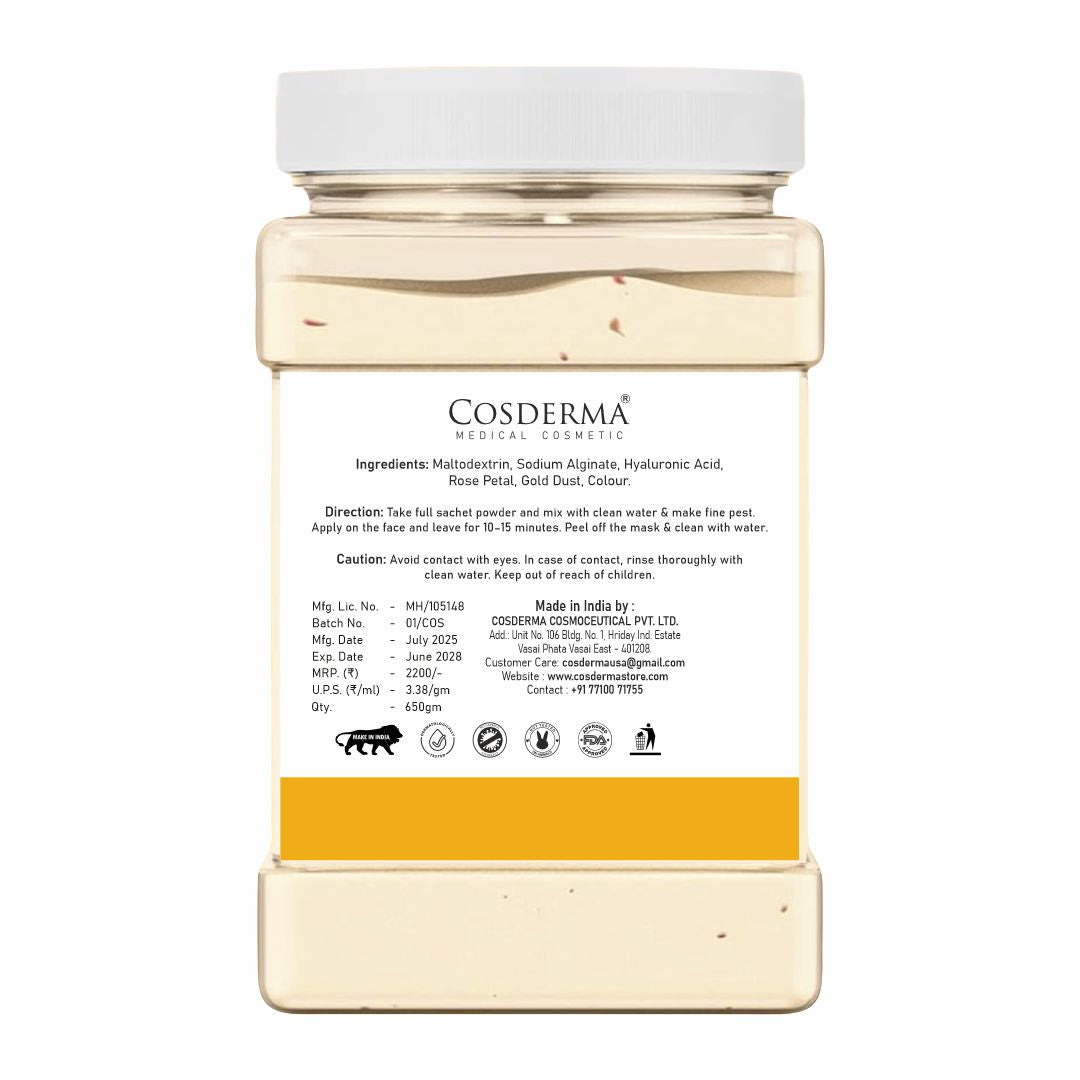 Cosderma Luxury 24K Gold Jelly Mask – Brightening, Firming & Anti-Aging Face Mask (650gm)