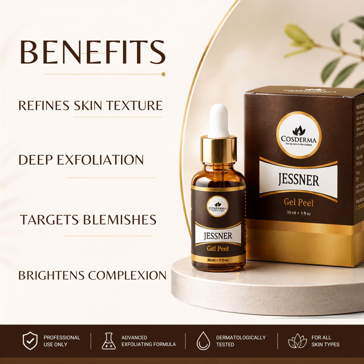Cosderma Jessner Gel Peel – Advanced Chemical Peel for Acne Scars, Fine Lines, and Pigmentation