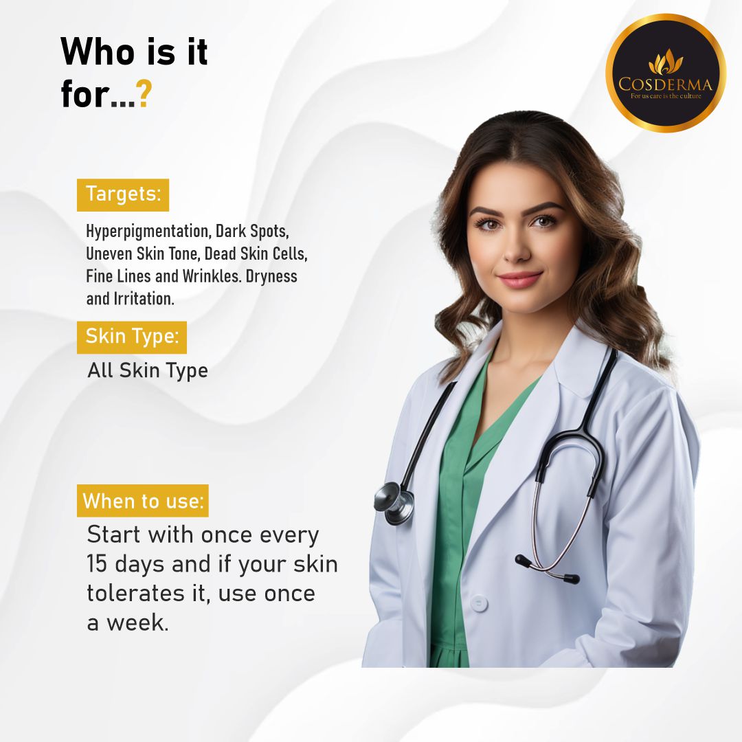 Cosderma Kojic Whitening Peel - Brighten & Even Skin Tone | Chemical Peeling Facial Kit