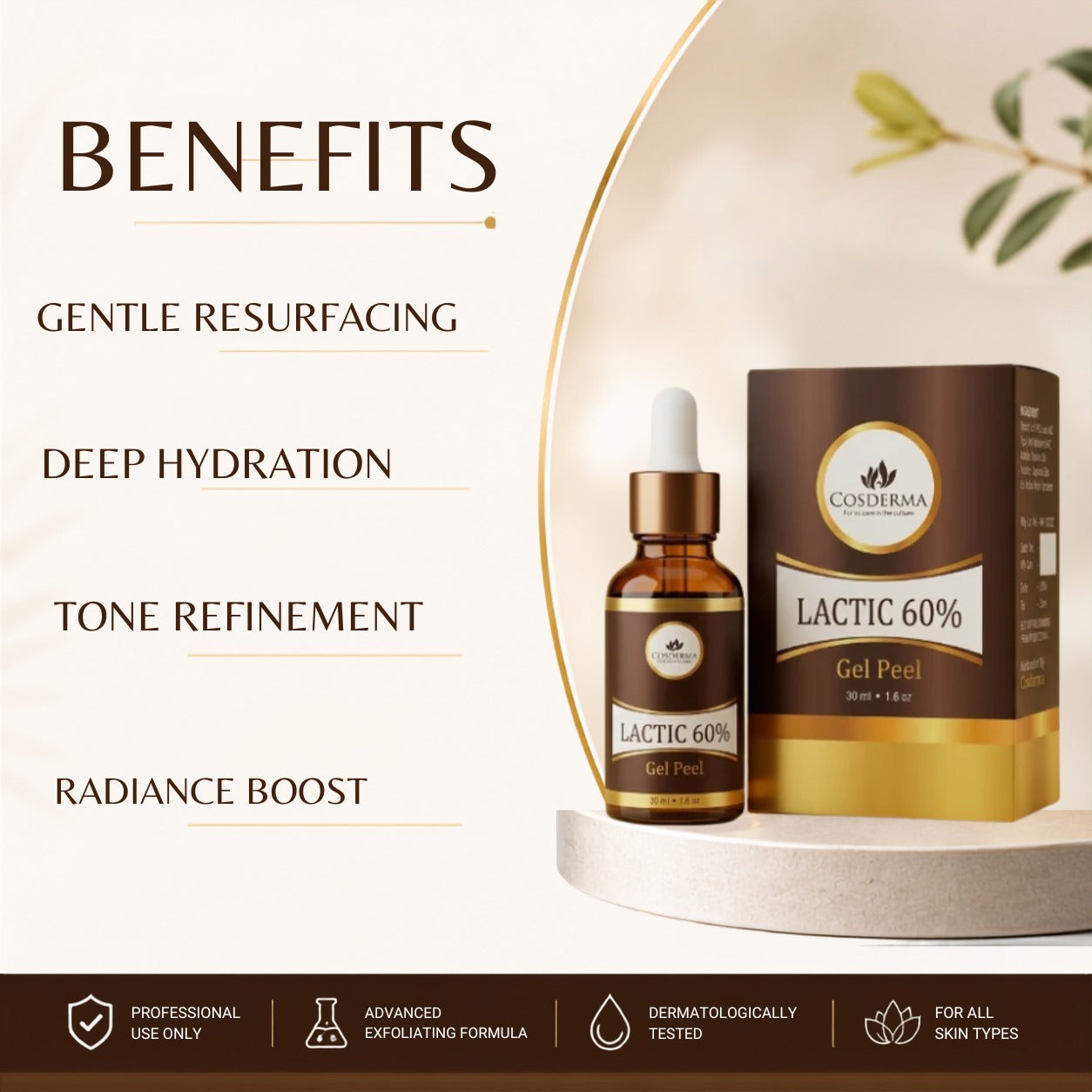 Cosderma Lactic Acid Peel - Enhance Skin Texture & Radiance | Professional Derma Peel