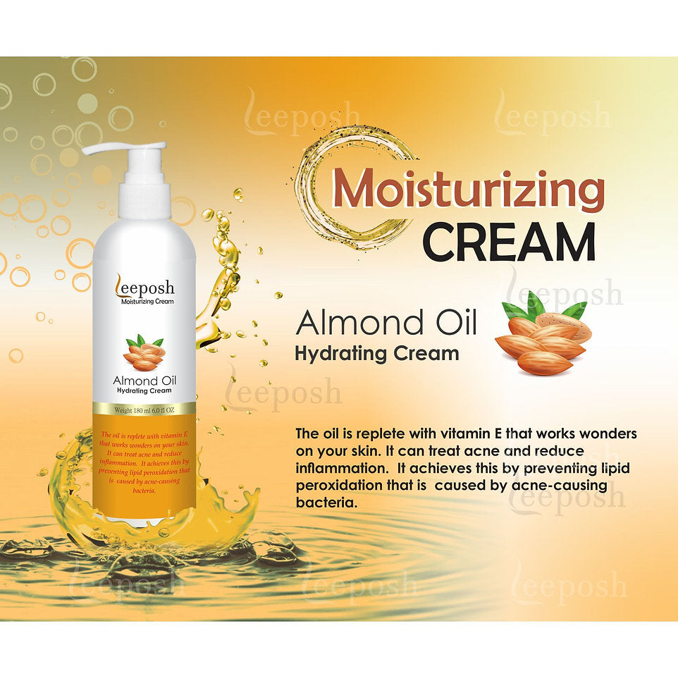 Leeposh Almond Oil Moisturizing Cream - Hydrating & Anti-Aging