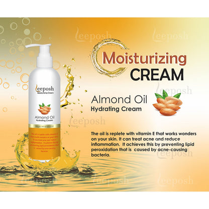 Leeposh Almond Oil Moisturizing Cream - Hydrating & Anti-Aging