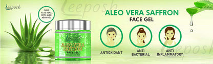 Leeposh Aloe Vera Saffron Face Gel Anti ageing | Intense Hydration for Skin