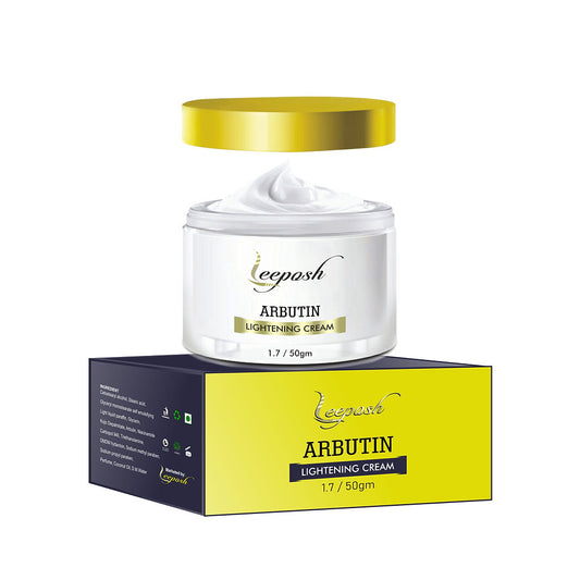 Leeposh Arbutin Lightening Cream with Vitamin C & Hyaluronic Acid | Skin Brightening & Anti-Aging Formula