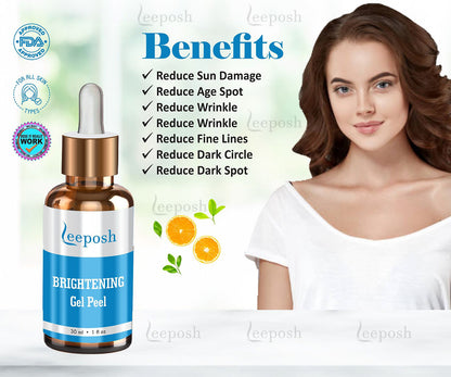 Leeposh Brightening Peel with Neutralizer Spray - Glutathione Skin Whitening & Brightening Glow Treatment