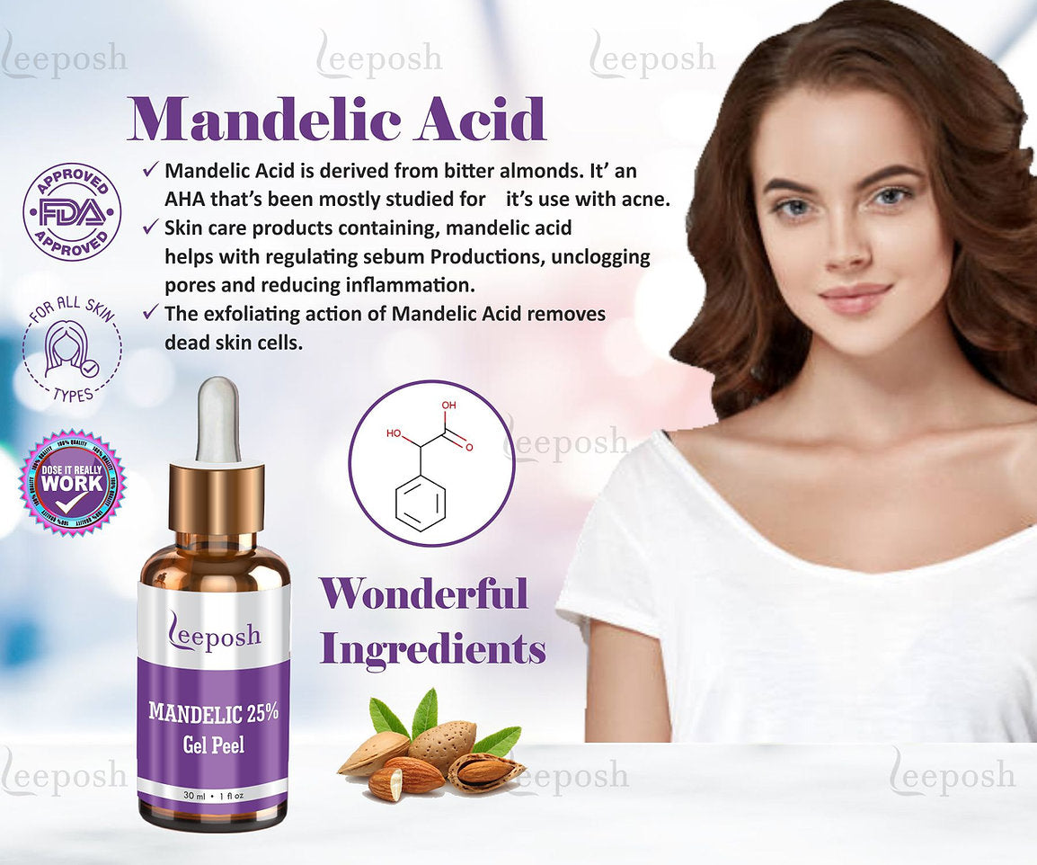 Leeposh Mandelic Acid Peel 25% – Acne Treatment, Acne Scars, & Oil Control