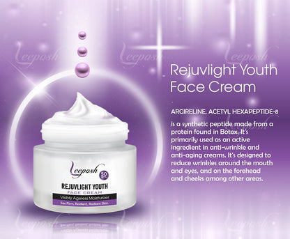 Leeposh RejuvLight Youth Face Cream with Argireline Peptides | Anti-Aging & Skin Firming