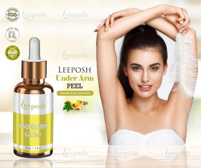 Leeposh Under Arm Peel | Glycolic Gel Peel 30% & Lactic Acid for Skin Lightening with Neutralizer Spray