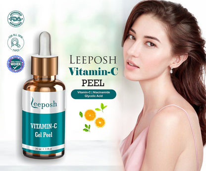 Leeposh Vitamin C Peel with Glycolic Acid & Niacinamide with Neutralizer Spray | Brightening, Anti-Ageing, Skin Lightening