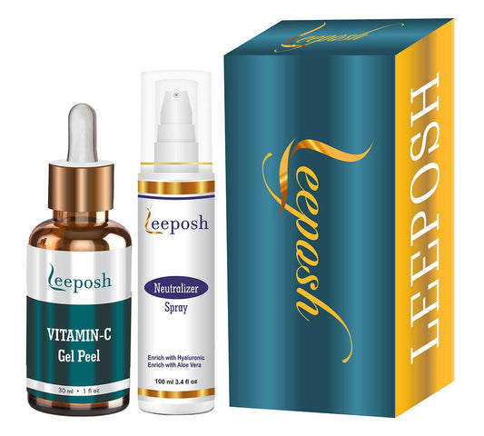 Leeposh Vitamin C Peel with Glycolic Acid & Niacinamide with Neutralizer Spray | Brightening, Anti-Ageing, Skin Lightening