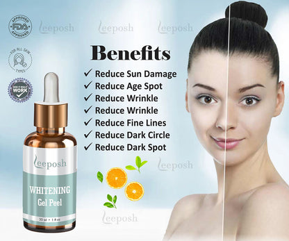 Leeposh Whitening Peel - Skin Lightening & Dark Spot Removal Treatment with Neutralizer Spray