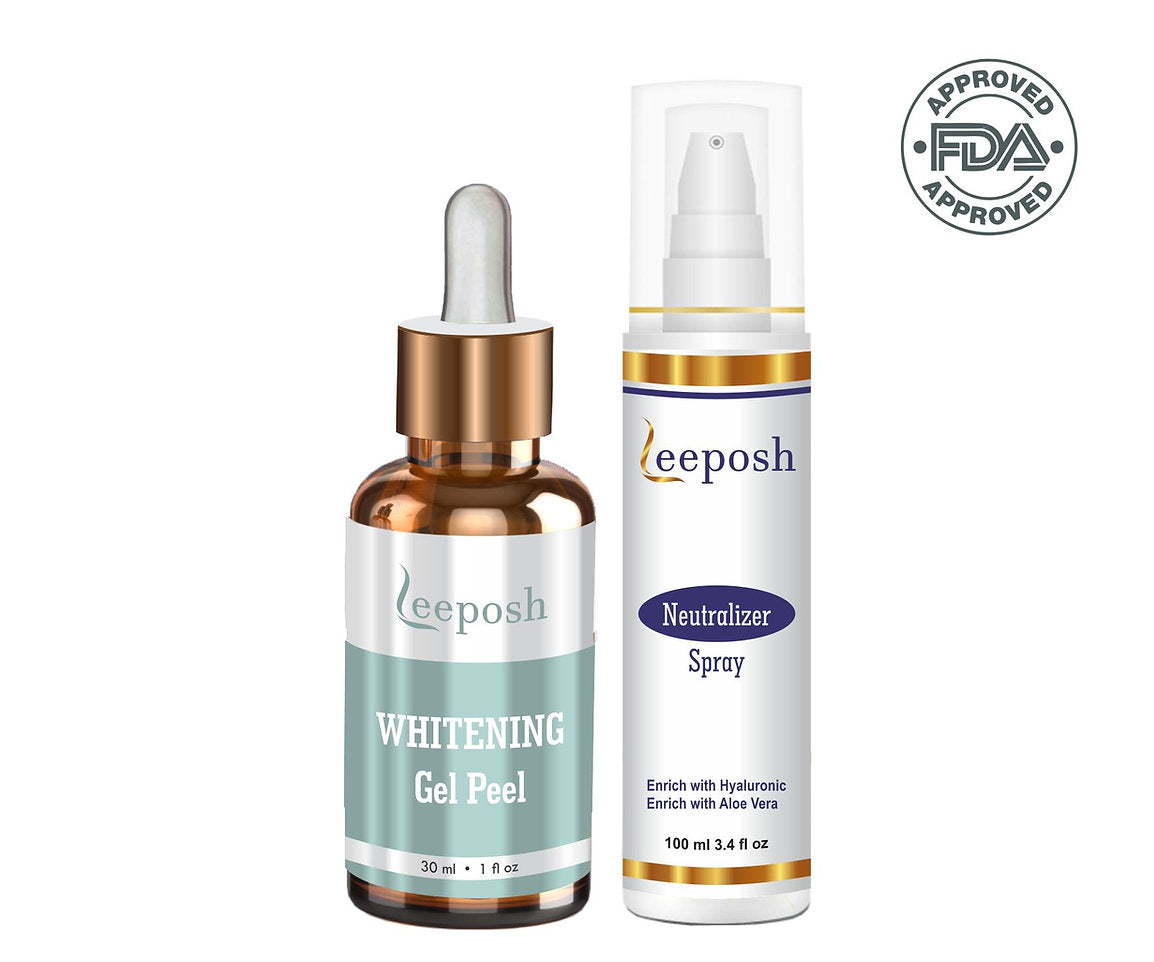 Leeposh Whitening Peel - Skin Lightening & Dark Spot Removal Treatment with Neutralizer Spray