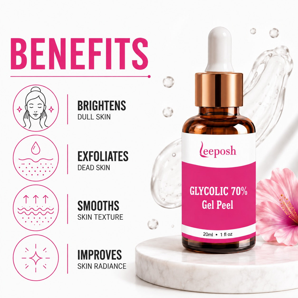 Leeposh 70% Glycolic Acid Peel - Radiant Skin Treatment