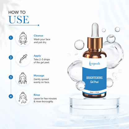 Leeposh Brightening Peel with Neutralizer Spray - Glutathione Skin Whitening & Brightening Glow Treatment