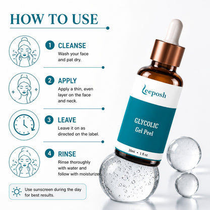 Leeposh Glycolic Acid Peel AHA – Rejuvenating Brightening Glow Peel