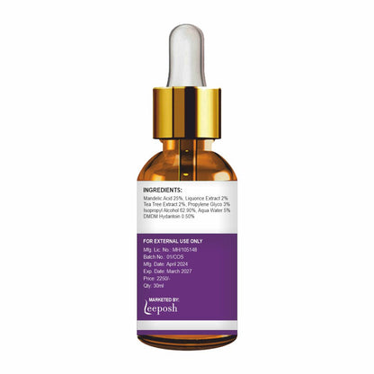 Leeposh Mandelic Acid Peel 25% – Acne Treatment, Acne Scars, & Oil Control