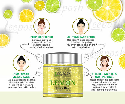 Leeposh Lemon Face Gel for Glow & Lightening | FDA Approved for Clear Skin