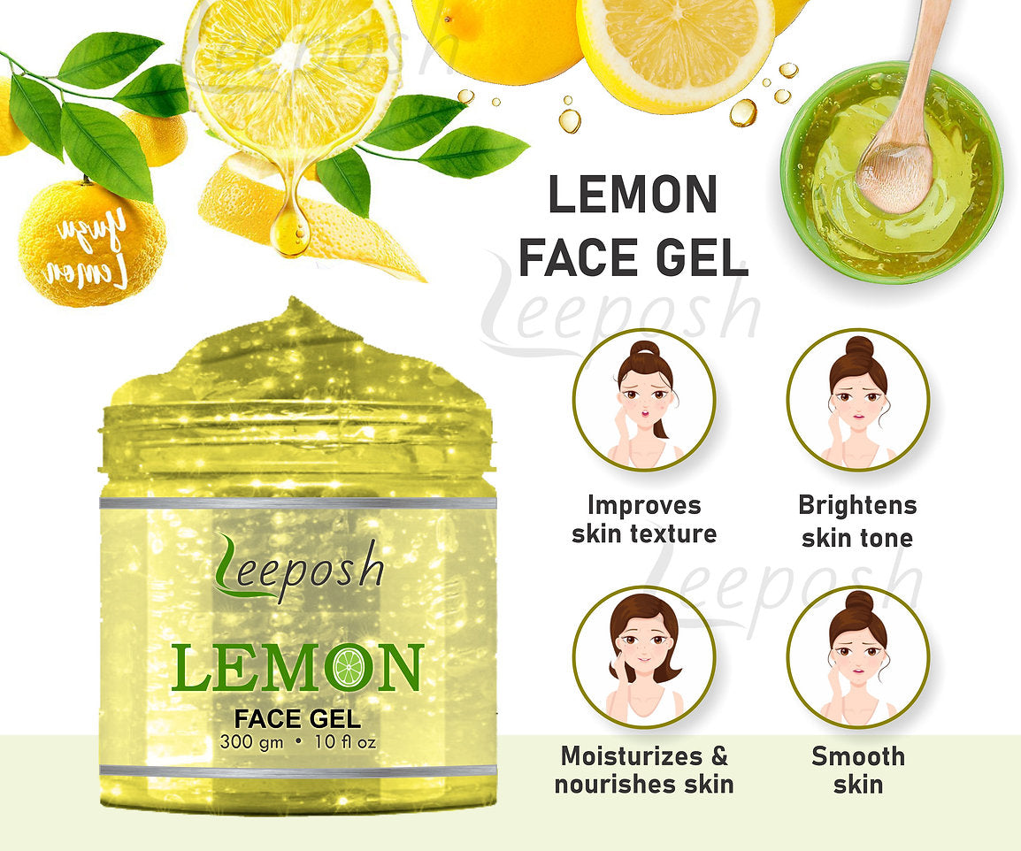 Leeposh Lemon Face Gel for Glow & Lightening | FDA Approved for Clear Skin