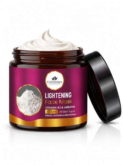 Cosderma Lightening Face Mask - Arbutin & Niacinamide Skin Lightening Face Mask | 120 gm