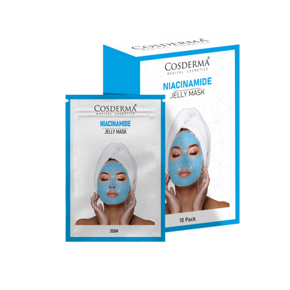 Cosderma Niacinamide Jelly Mask (10 x 35gm) – Oil Control, Pore Tightening & Brightening Peel-Off Mask