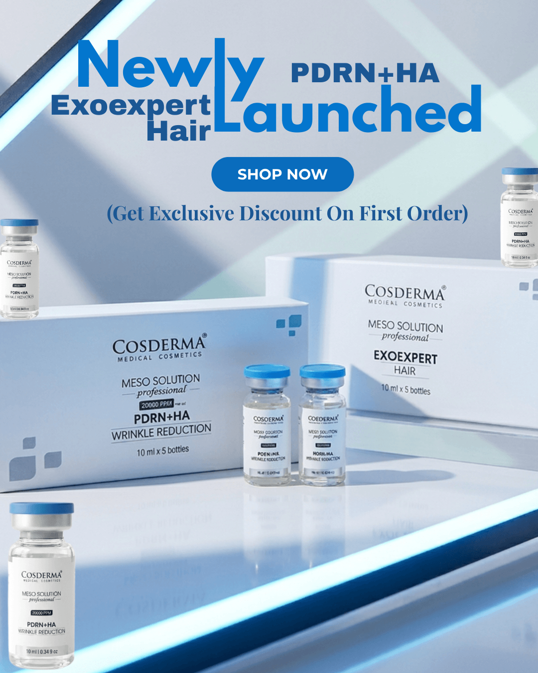 Cosderma Professional Hair & Skin Rejuvenation Combo – EXOEXPERT HAIR & PDRN + HA