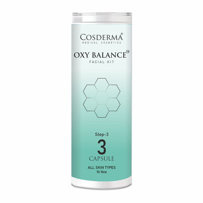 Cosderma Oxy Balance Facial Kit – 4 Step Oxygen Infusion Facial for Acne-Prone & Oily Skin (10 Sessions)