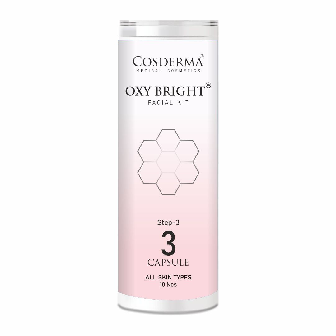 Cosderma Oxy Bright Facial Kit for Brightening – 4 Step Professional & Home Care Facial (10 Sessions)