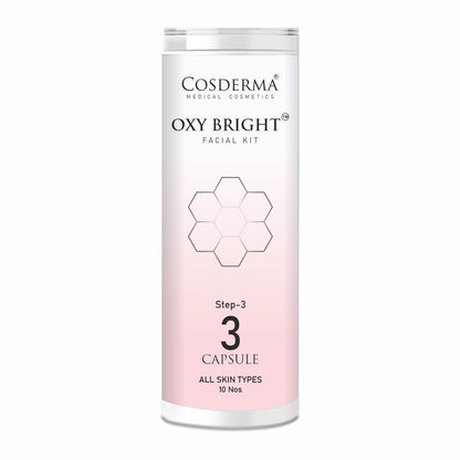 Cosderma Oxy Bright Facial Kit for Brightening – 4 Step Professional & Home Care Facial (10 Sessions)