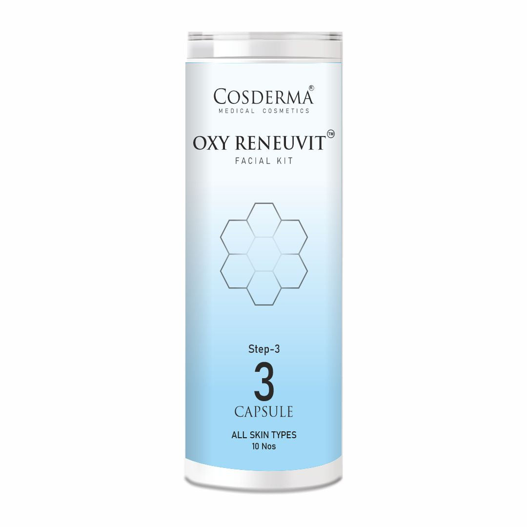 Cosderma Oxy Reneuvit Facial Kit for Anti-Aging & Skin Renewal – 4 Step Professional & Home Care Facial (10 Sessions)