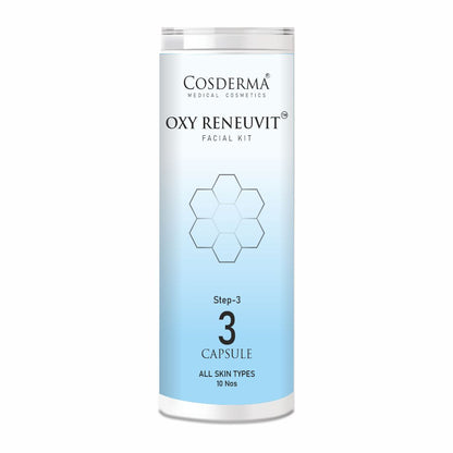 Cosderma Oxy Reneuvit Facial Kit for Anti-Aging & Skin Renewal – 4 Step Professional & Home Care Facial (10 Sessions)