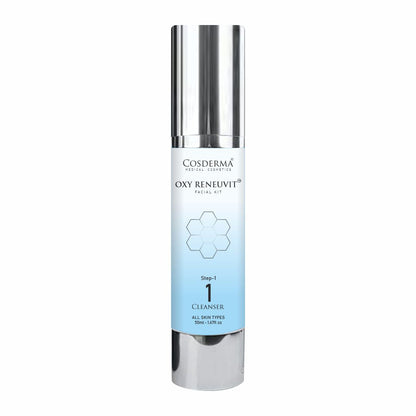 Cosderma Oxy Reneuvit Facial Kit for Anti-Aging & Skin Renewal – 4 Step Professional & Home Care Facial (10 Sessions)