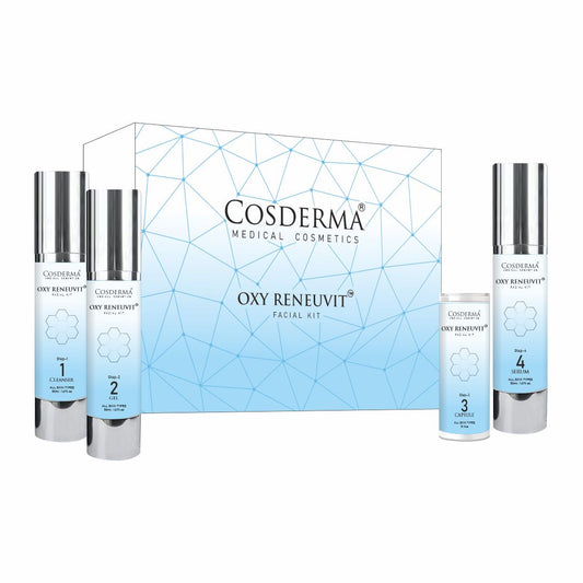 Cosderma Oxy Reneuvit Facial Kit for Anti-Aging & Skin Renewal – 4 Step Professional & Home Care Facial (10 Sessions)