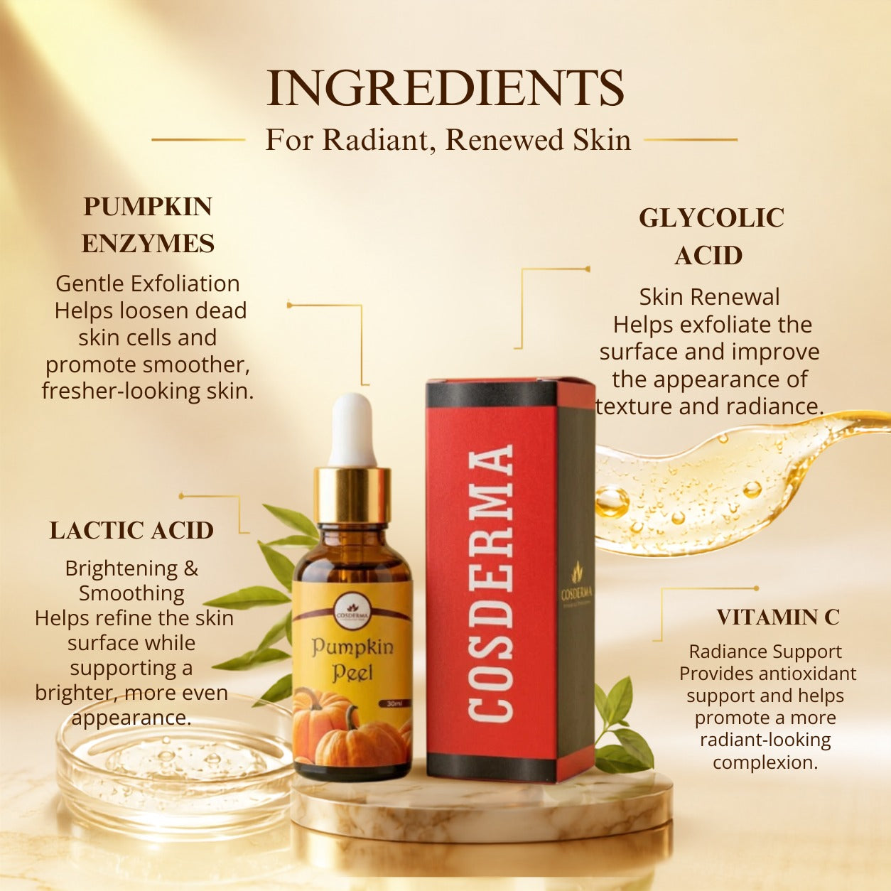 Cosderma Pumpkin Peel – Exfoliating Skin Treatment for Radiance