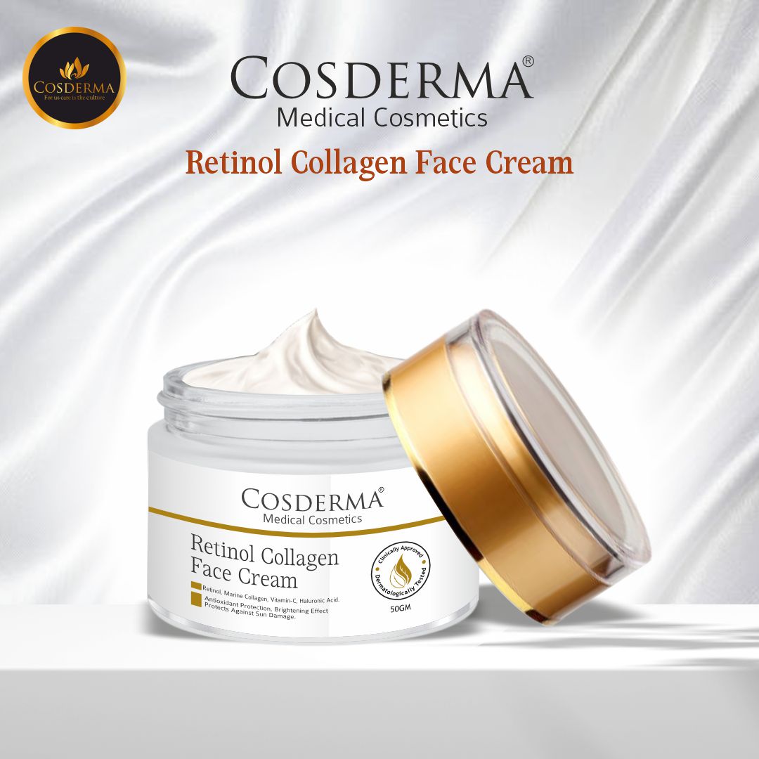 Cosderma Retinol Collagen Face Cream | Anti-Aging & Firming Skincare with Retinol & Marine Collagen