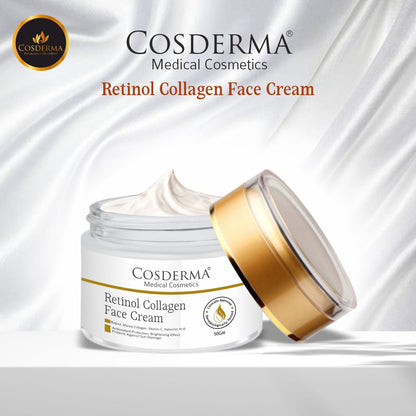 Cosderma Retinol Collagen Face Cream | Anti-Aging & Firming Skincare with Retinol & Marine Collagen