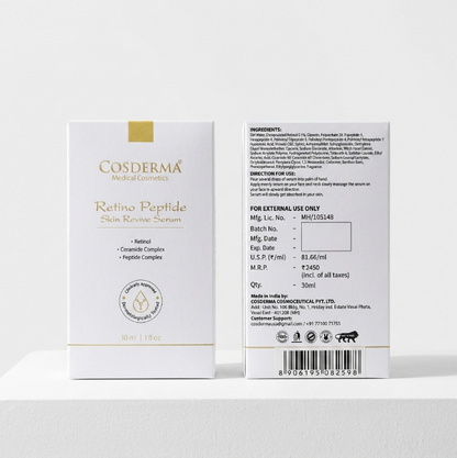 Cosderma Retino Peptide Skin Revive Serum – Retinol, Peptides & Ceramides Anti-Aging Face Serum (30ml)