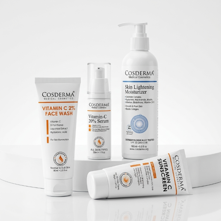 Cosderma Vitamin C Brightening Kit | Glow & Radiance Routine | 290 ml
