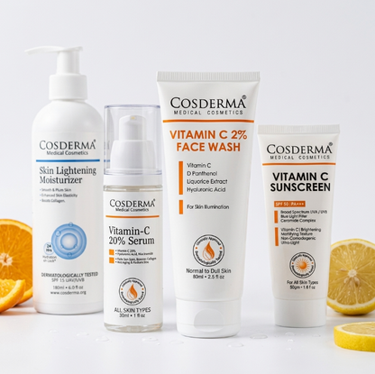 Cosderma Vitamin C Brightening Kit | Glow & Radiance Routine | 290 ml
